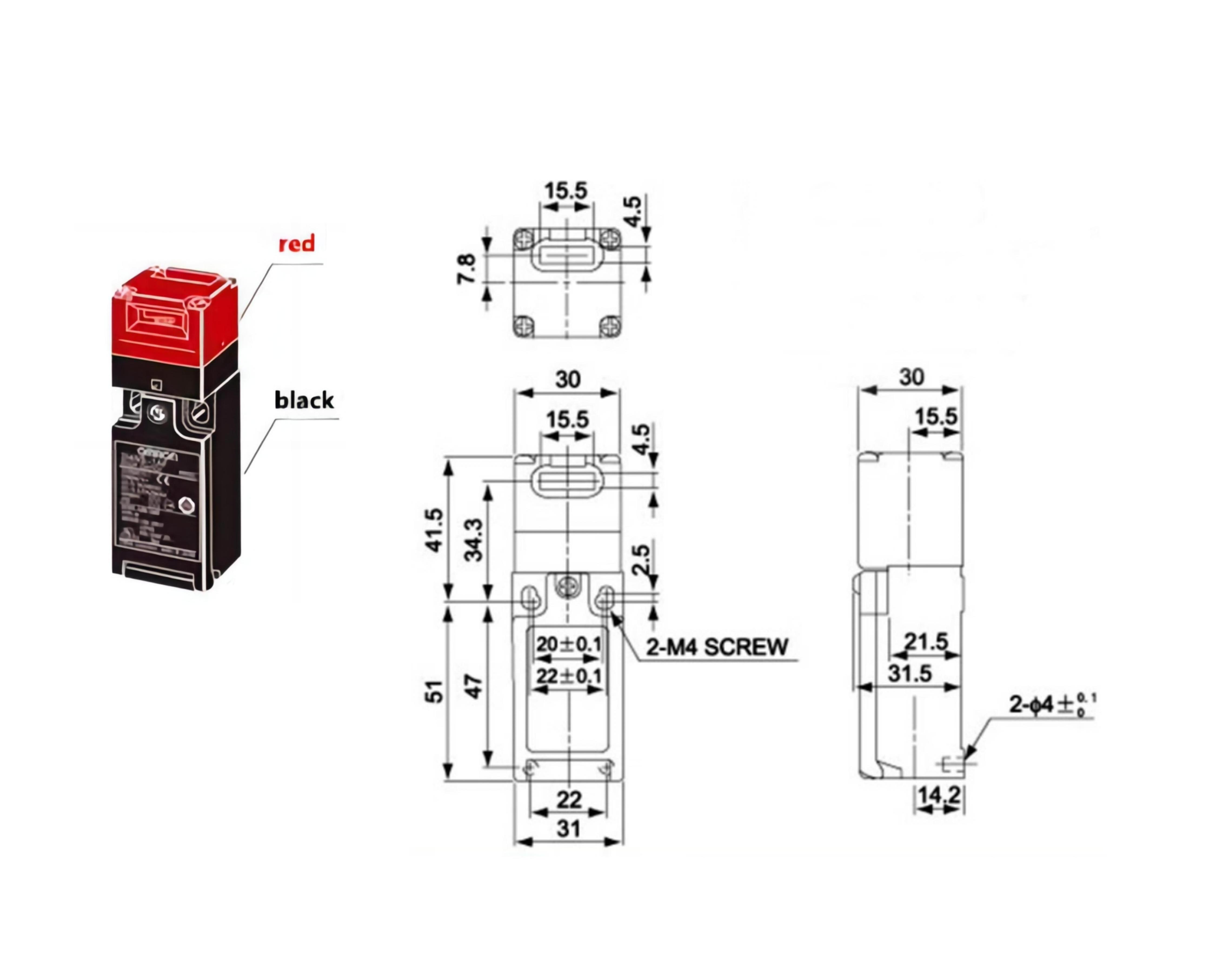 D4NL/D4NS CE Certified super safety door switch safety key interlock switch