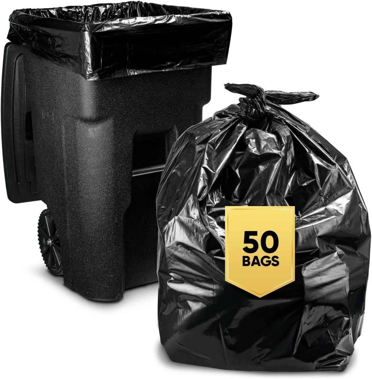 Black Plastic Garbage Bags Household Heavy Duty Trash Bags 50 gallon 55 gallon 60 gallon Packaging Drum Liner Rubbish Bin Bag