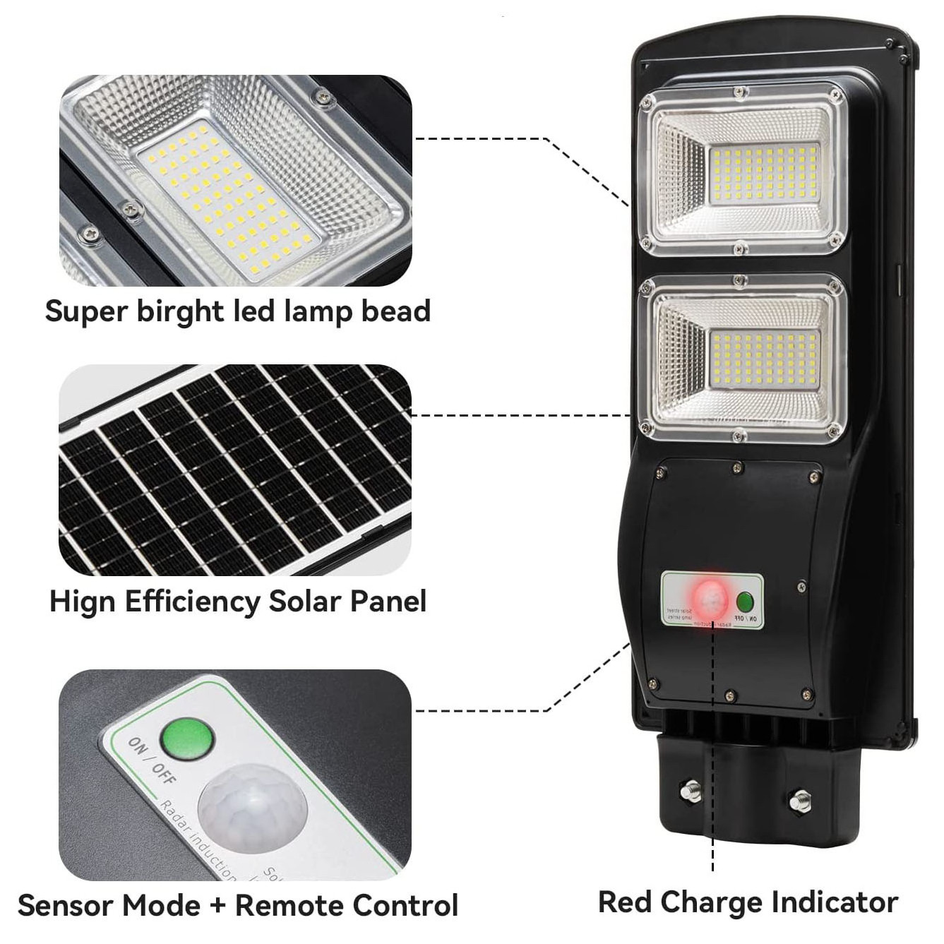 lamp waterproof integrated street wall solar light outdoor garden wall led street lamps solar parts