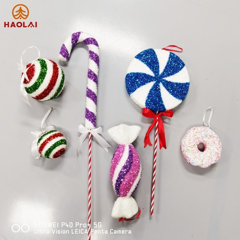 Foam material Decal paper effect anti-real candy Christmas holiday gifts Indoor Christmas foam ball tree decorative pendant