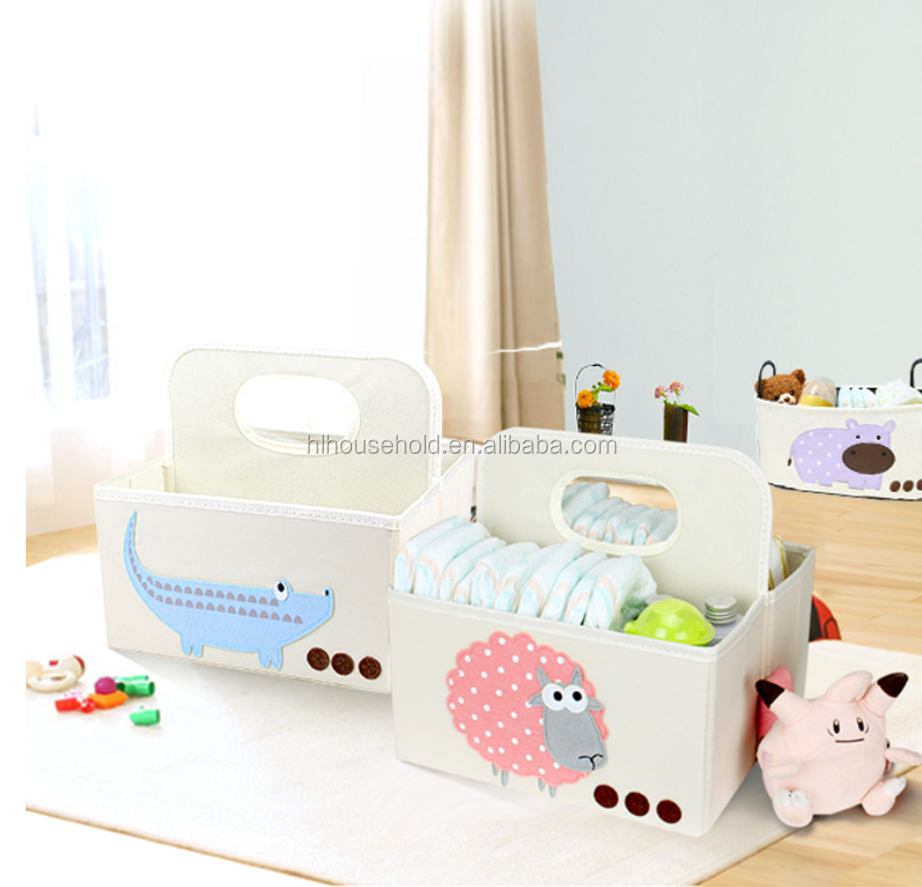 Multifunctional Cartoon Cute Foldable Storage Box Diaper Organizer Desk Organizer