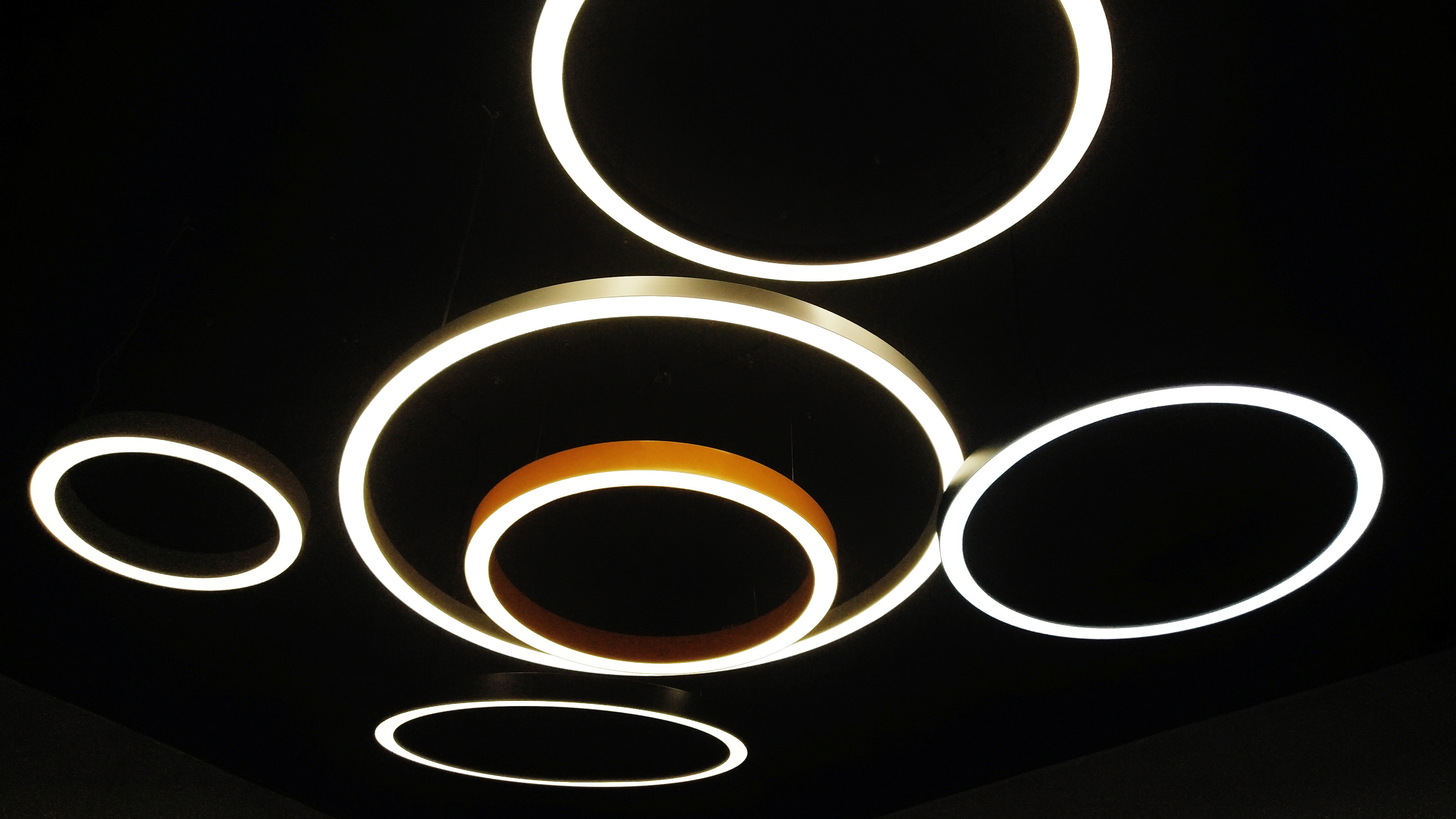 ready to ship L6380-C-D783  linear Ceiling circular ring Light  indoor Luxury Led Chandelier lamp  dali dimming Pendant Light