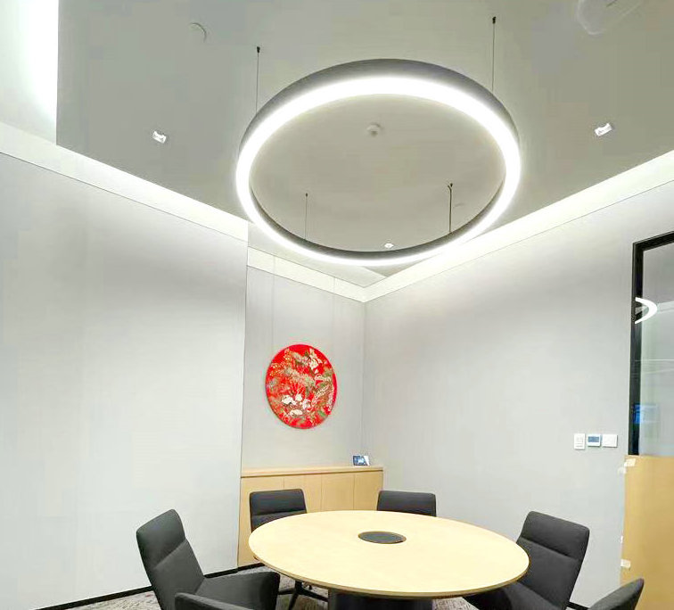 ready to ship L6380-C-D783  linear Ceiling circular ring Light  indoor Luxury Led Chandelier lamp  dali dimming Pendant Light