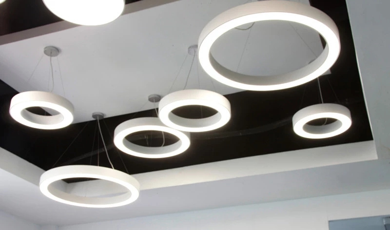 Ring daylight white led flush mount ceiling office decoration circle chandeliers visual comfort lighting