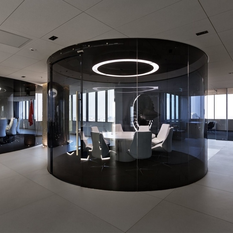 HLINEAR led circular office lights led pendant light black white for customization