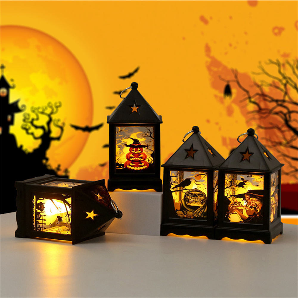 Halloween Yard Signs Light Decoration  Witch Flame Lamp Halloween Bar Party Desktop Decorative Atmosphere Props