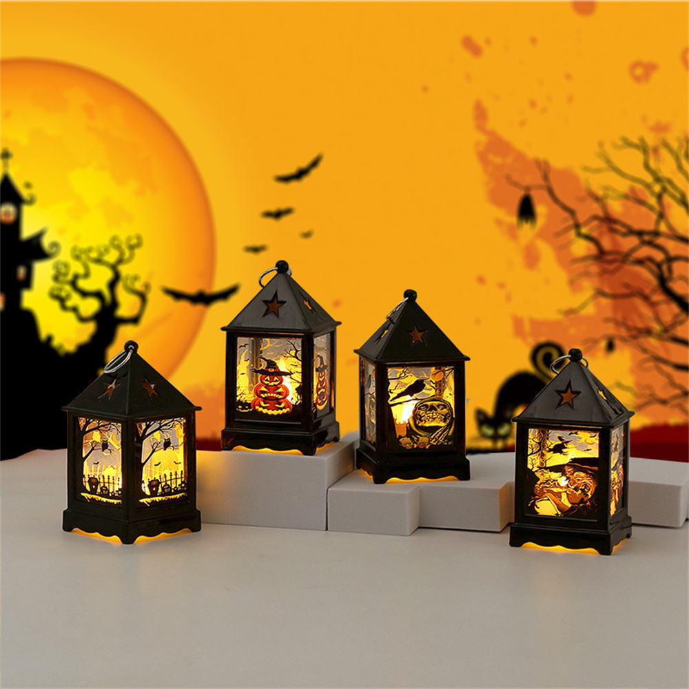 Halloween Yard Signs Light Decoration  Witch Flame Lamp Halloween Bar Party Desktop Decorative Atmosphere Props