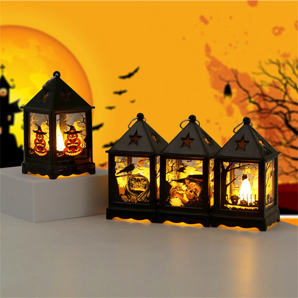 Halloween Yard Signs Light Decoration  Witch Flame Lamp Halloween Bar Party Desktop Decorative Atmosphere Props