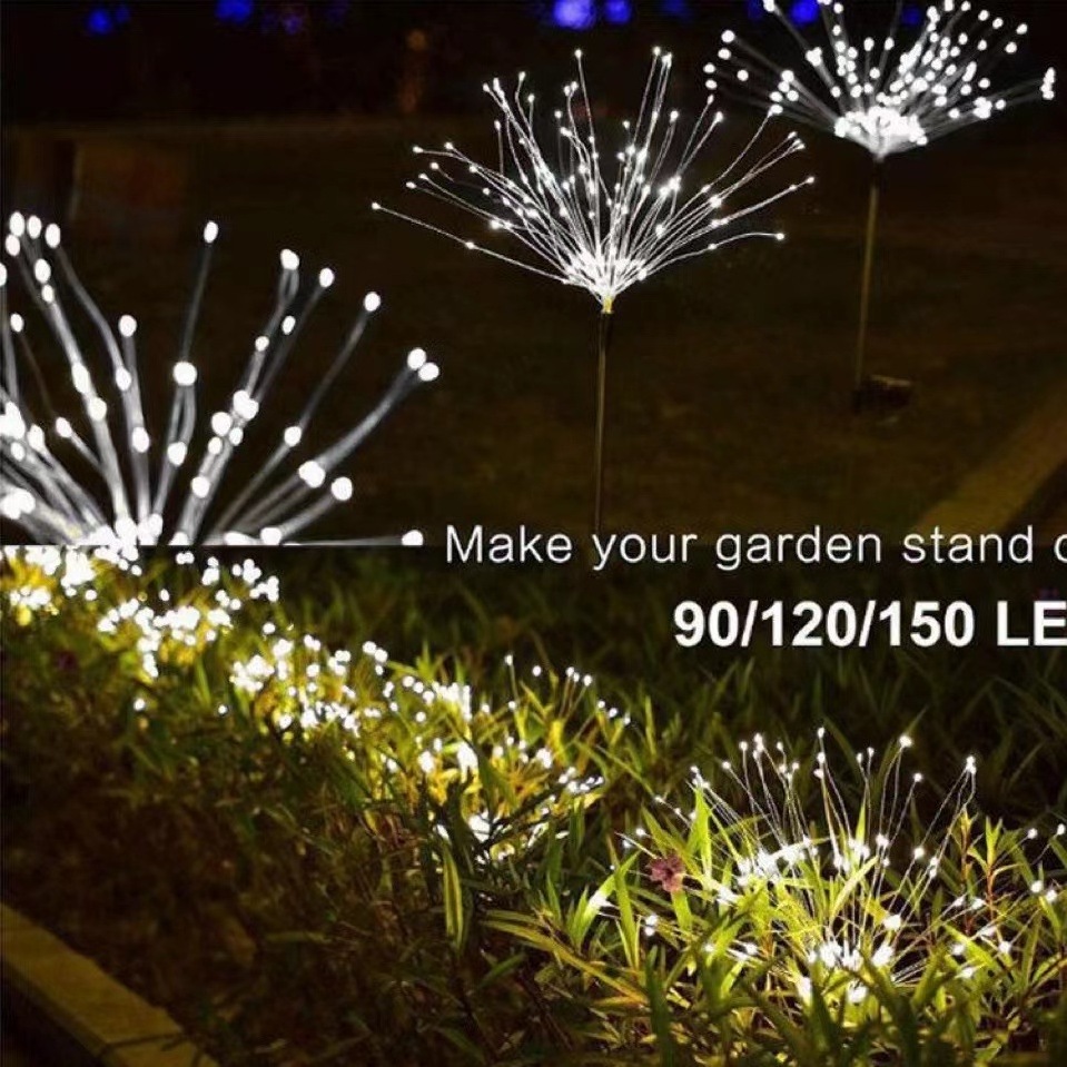 Solar LED ground mounted fireworks light outdoor holiday courtyard garden decoration lawn light dandelion light string