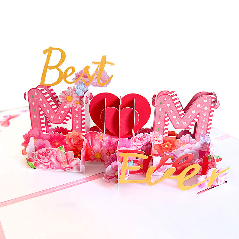 2024 HLY Greeting Pop Up Card suppliers Luxury Funny mother's day 3D Custom Print Laser Cut 3d Invites pop up cards