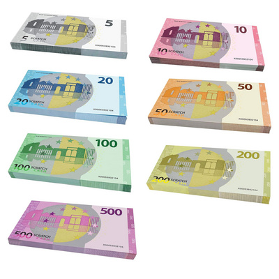 Banknotes Paper Prop Money One Stack 100 Pcs Euro Bills Realistic Play Money for Movie Props