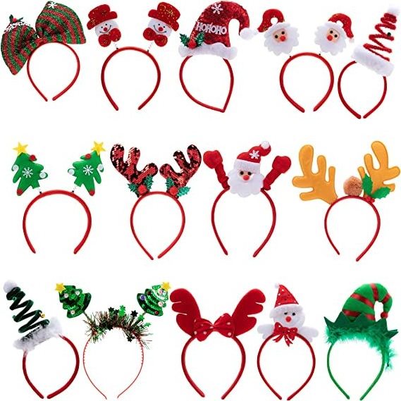 christmas 2022 holiday christmas Hair Accessories Xmas Tree Head Hat Toppers women Santa Hat christmas decor