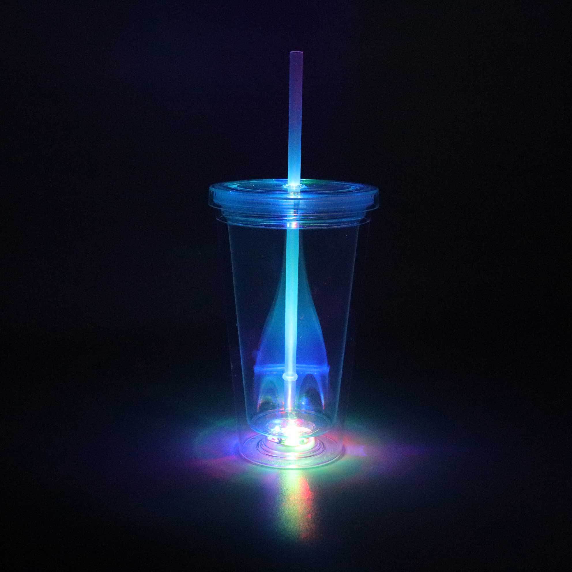 wholesale16Oz Led Drink Drinking Party Water Flashing Lights Light Up Cup Plastic Led Double Wall Tumbler