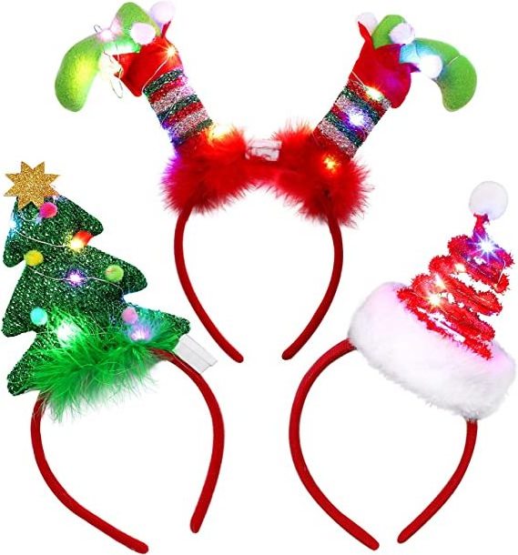 christmas 2022 holiday christmas Hair Accessories Xmas Tree Head Hat Toppers women Santa Hat christmas decor