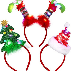 christmas 2022 holiday christmas Hair Accessories Xmas Tree Head Hat Toppers women Santa Hat christmas decor