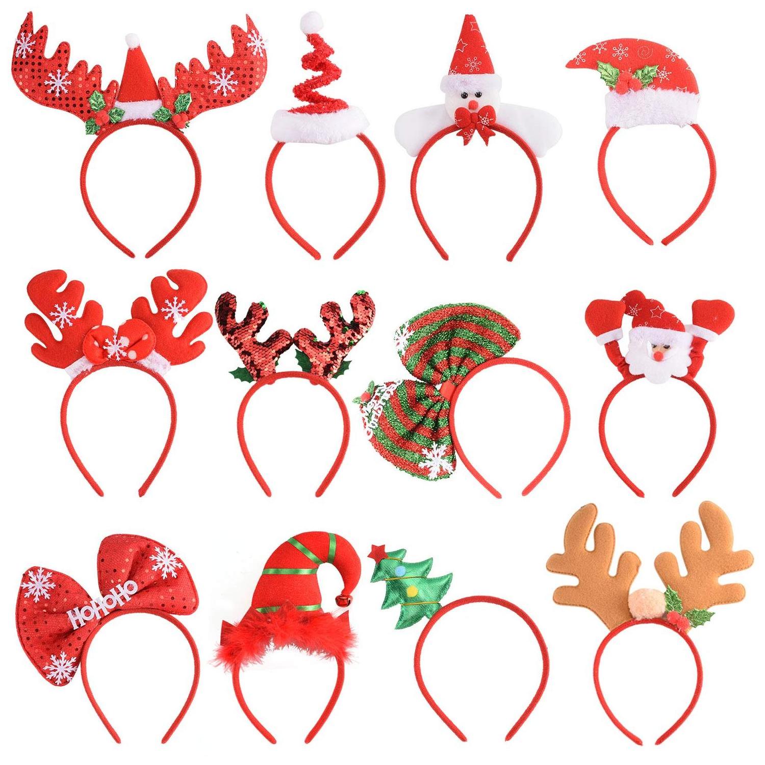 christmas 2022 holiday christmas Hair Accessories Xmas Tree Head Hat Toppers women Santa Hat christmas decor