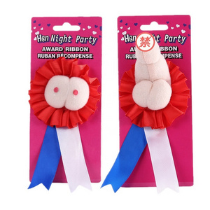 Funny Hens Night Party Boob and Penis Ribbon Rosette Badges for Naughty Bachelor Party Favors Adult Birthday Party Gifts