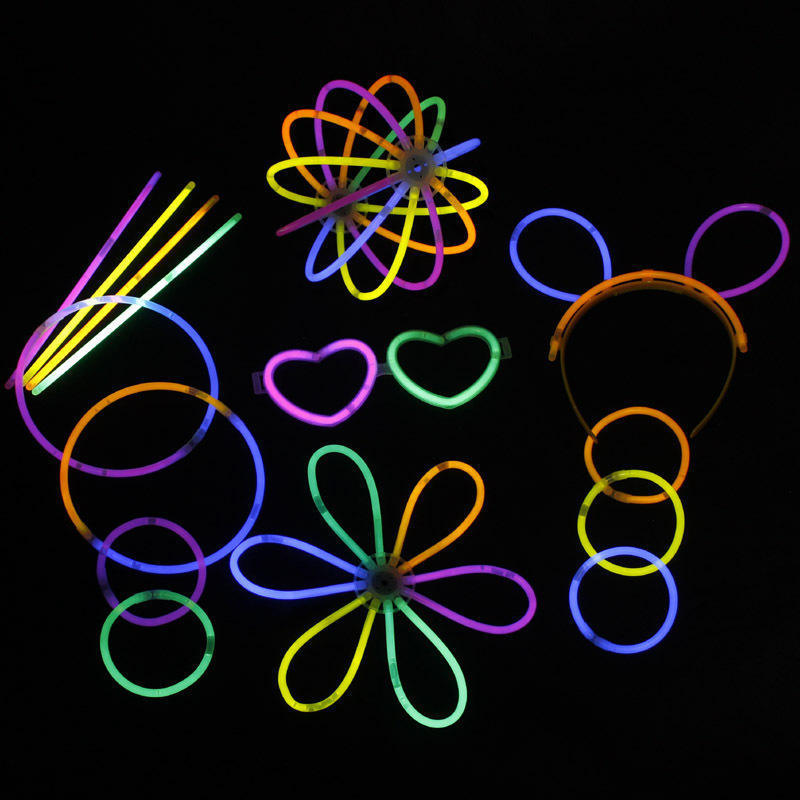 Neon Party Glow Necklaces And Bracelets With Connectors Party Decorations 8 Inch Glow In The Dark Glow Sticks