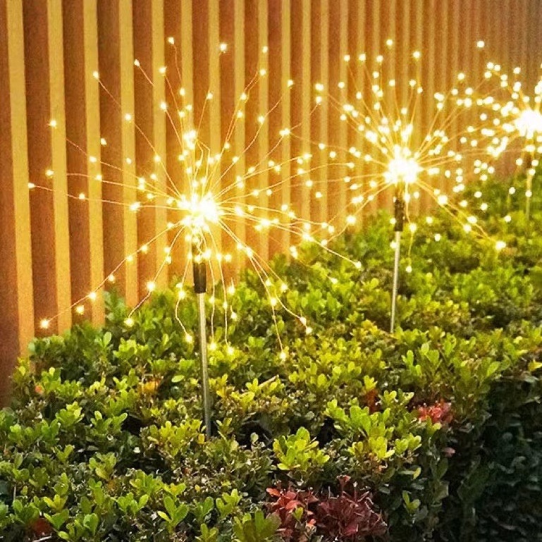 Solar LED ground mounted fireworks light outdoor holiday courtyard garden decoration lawn light dandelion light string