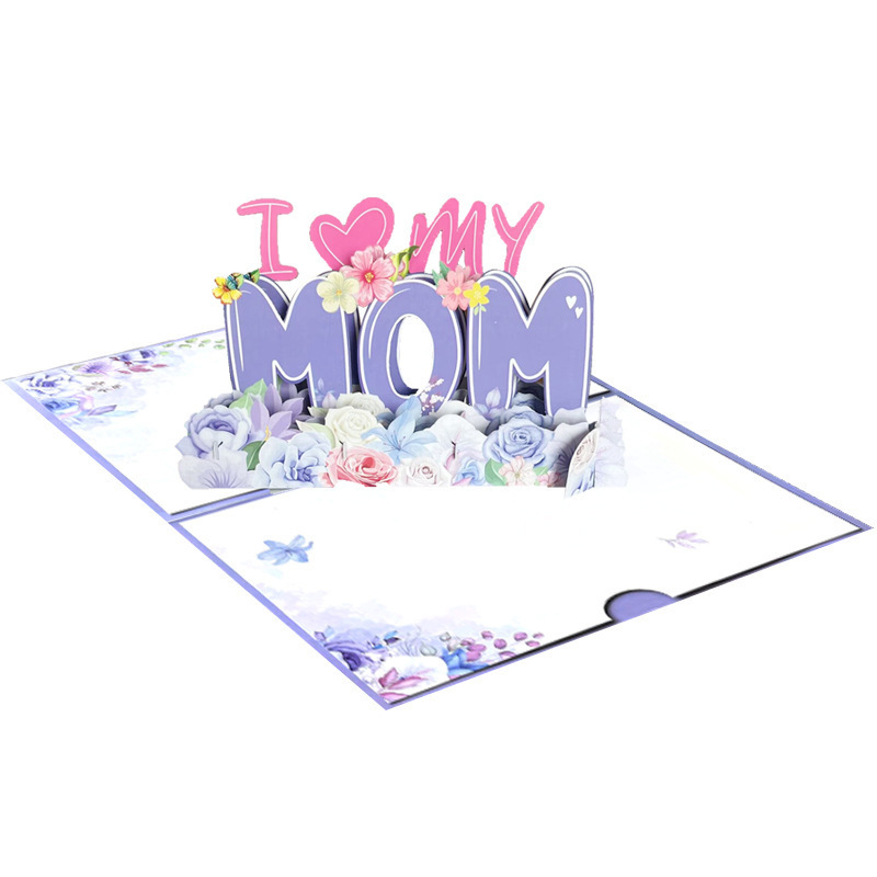 2024 HLY Greeting Pop Up Card suppliers Luxury Funny mother's day 3D Custom Print Laser Cut 3d Invites pop up cards