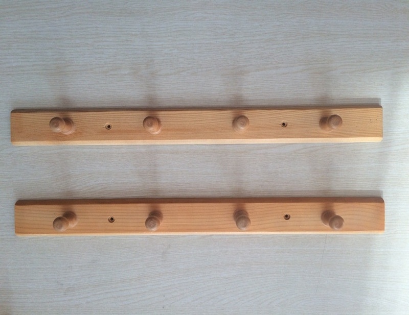 Wood Wall Mount 6-Peg Coat Rack for Coats, Leashes