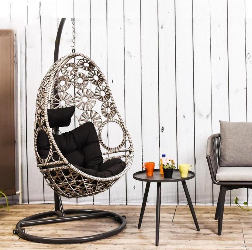 Outdoor Double/Single silla de huevo Seat Pink Black Bag Green Garden Furniture Patio Swings Rattan Hanging Egg Chair