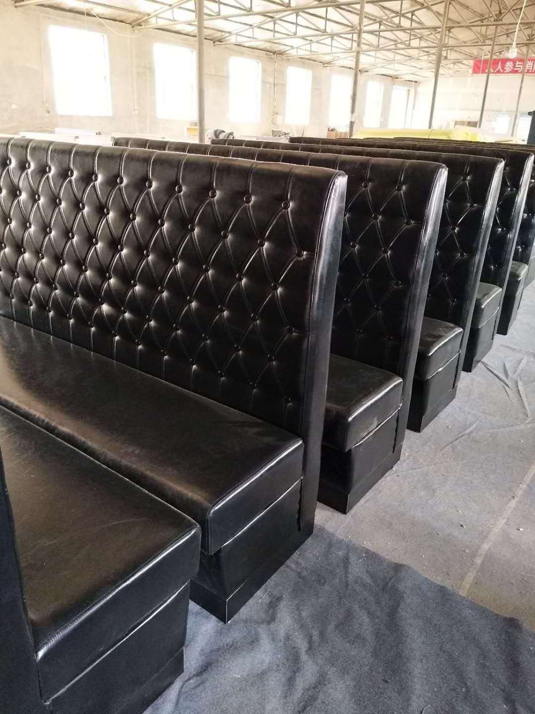 Black color soft sofa restaurant booth seating used restaurant booths