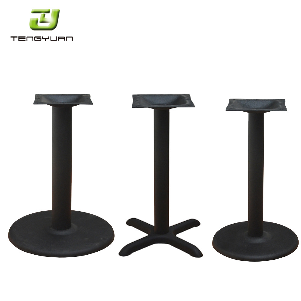 Metal tulip dining restaurant round or cross shape cast iron table base