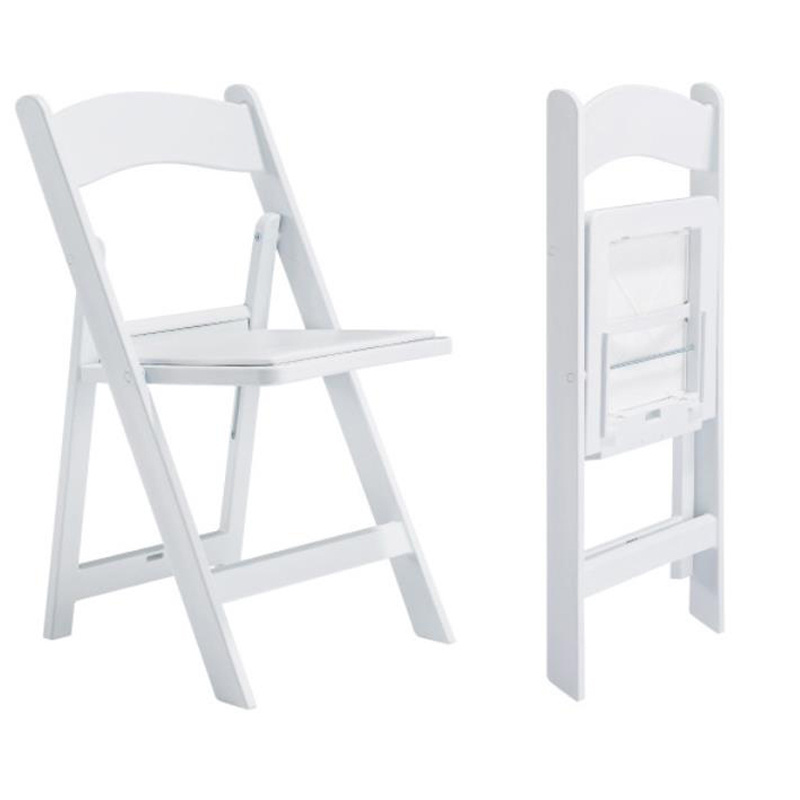 Outdoor Padded White Colors Wedding Banquet Event Foldable Plastic Resin Folding Chairs