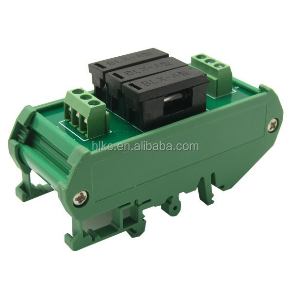 3 Channel Fuse Interface Module, Fuse holder, Din Rail Mount, for 5x20mm Tube Fuse. HL-FU-01