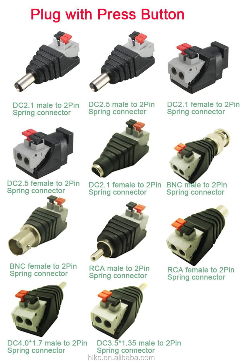 dc plug with screw lock 2-pin dc connector plug