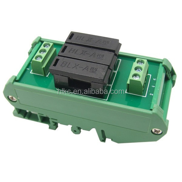 3 Channel Fuse Interface Module, Fuse holder, Din Rail Mount, for 5x20mm Tube Fuse. HL-FU-01