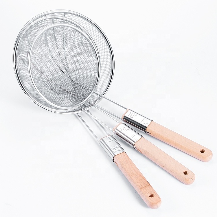 Stainless Steel Colander Filter Oil Spoon Fine Mesh Colander Sifter Sieve Vegetable Strainer Scoop Colander Kitchen Skimmer