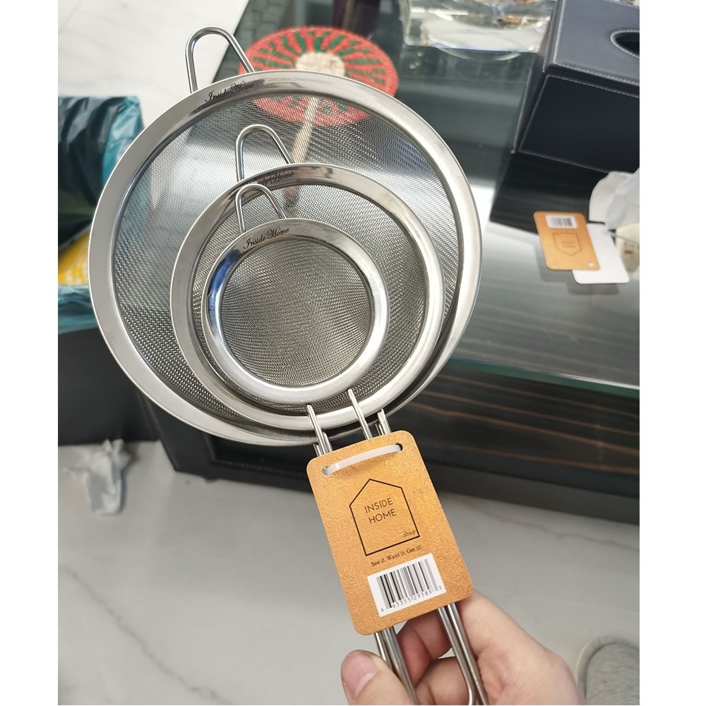 Stainless steel kitchen utensils sets Kitchen Accessories Cooking Serving Set in Skimmer Strainer , 10 size