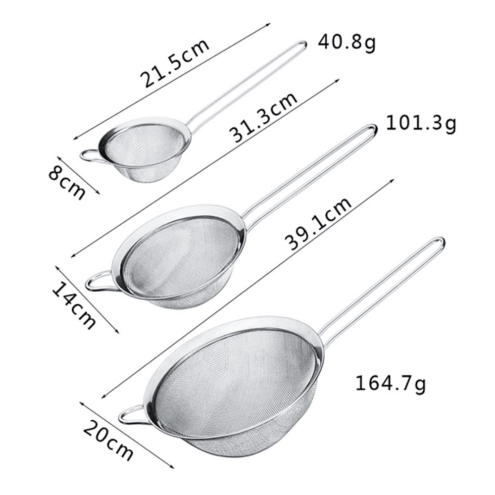 Stainless steel kitchen utensils sets Kitchen Accessories Cooking Serving Set in Skimmer Strainer , 10 size