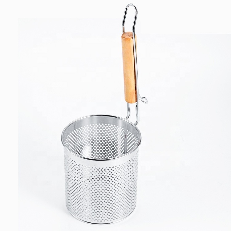 Stainless Steel Strainer Basket Wire Mesh Food Skimmer Kitchen Sieve for Pasta Dumpling Noodle