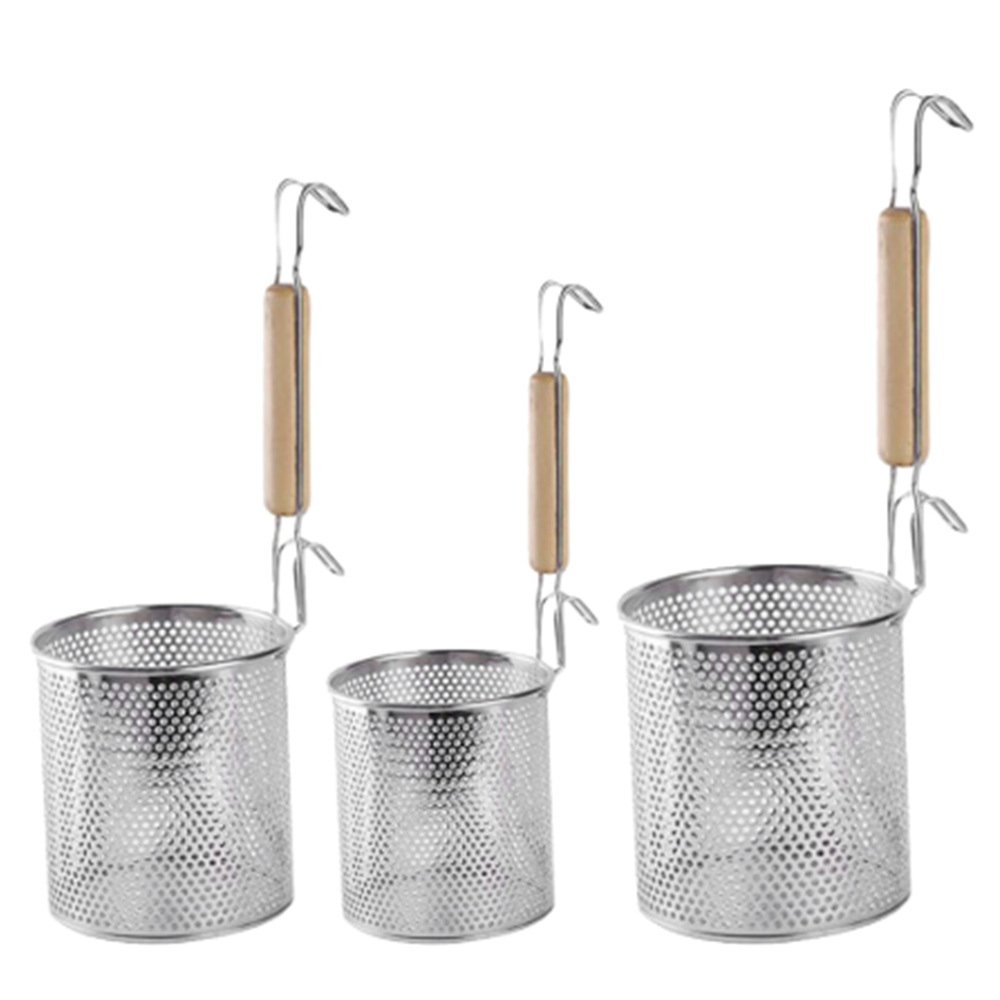 Stainless Steel Strainer Basket Wire Mesh Food Skimmer Kitchen Sieve for Pasta Dumpling Noodle