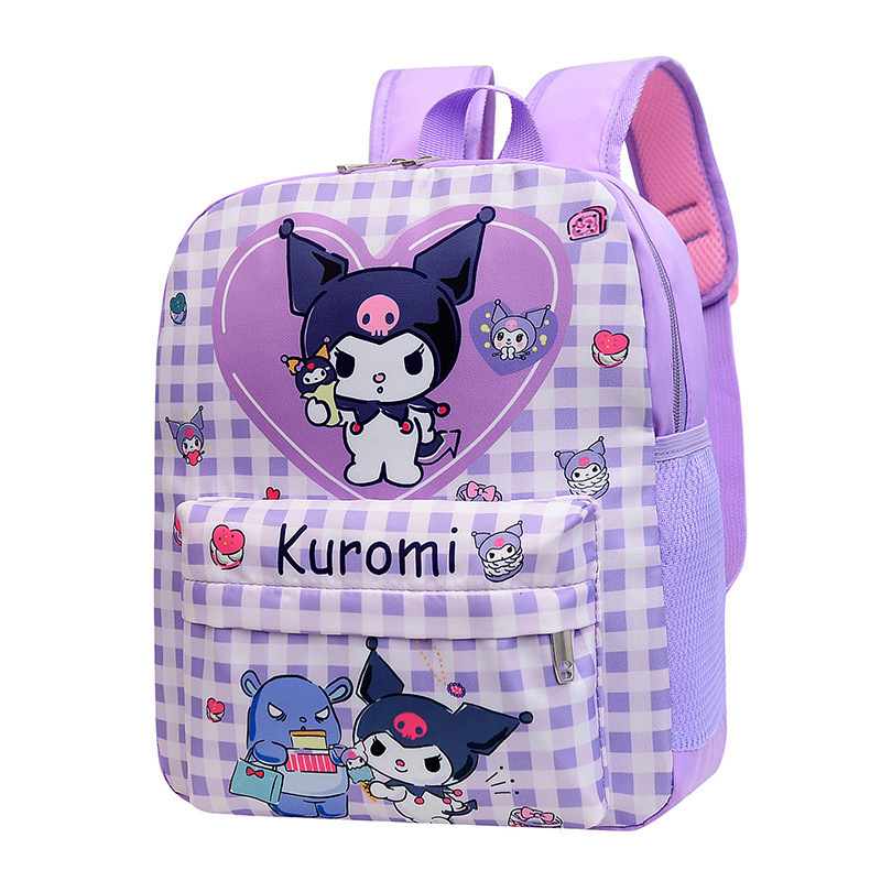 New Cute Kindergarten Schoolbag Sanrioes Primary School Kids 3-8 Years Old Kuromi Melody Cinnamoroll Dog Canvas Cartoon Backpack