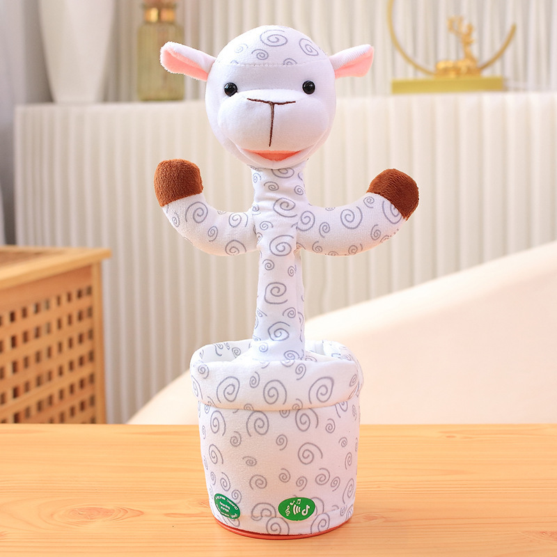 Tiktok Sing Dance Learn To Talk Electric Animal Rabbit Cow Rose Potted Plant Plush Toy Light Music Decoration Plush Twister Toy