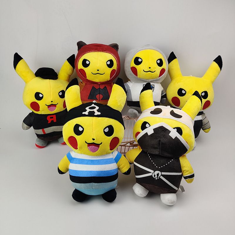 Cartoon Anime Pokemoned Transformed Into Pikachu Doll Pokemoned Children's Car Doll Plush Toy Birthday Gift