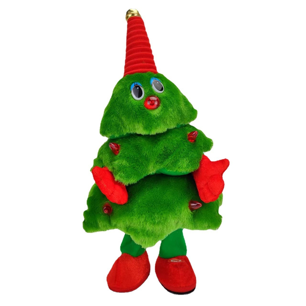 Tiktok Santa Musical Instrument Trumpet Christmas Gift Glowing Singing And Dancing Christmas Tree Doll Plush Toy Children's Gift