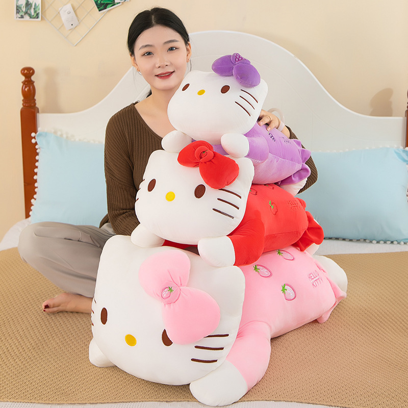 Wholesale Cartoon Cute Kt Cat Plush Toys Long Kitty Sofa Pillow Cushion Sleeping Doll Birthday Gift For Girlfriend