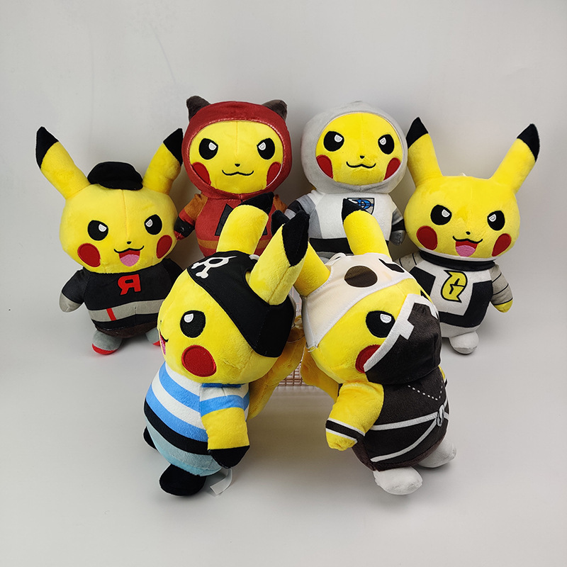 Cartoon Anime Pokemoned Transformed Into Pikachu Doll Pokemoned Children's Car Doll Plush Toy Birthday Gift