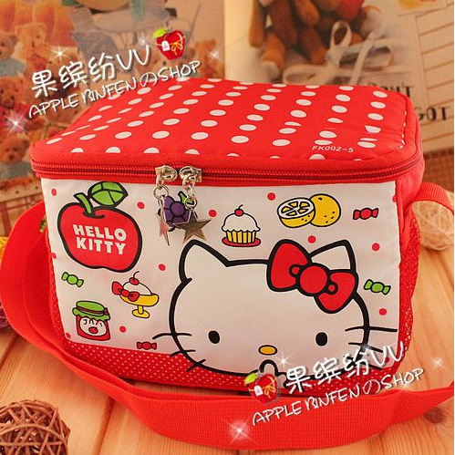 Wholesale Small Cute Cartoon Sanrioed Hk Children's Insulated Lunch Bento Box Doraemoned Kitty Canvas Shoulder Bag