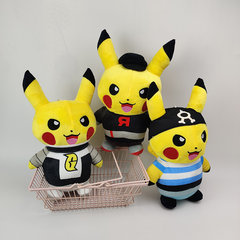 Cartoon Anime Pokemoned Transformed Into Pikachu Doll Pokemoned Children's Car Doll Plush Toy Birthday Gift