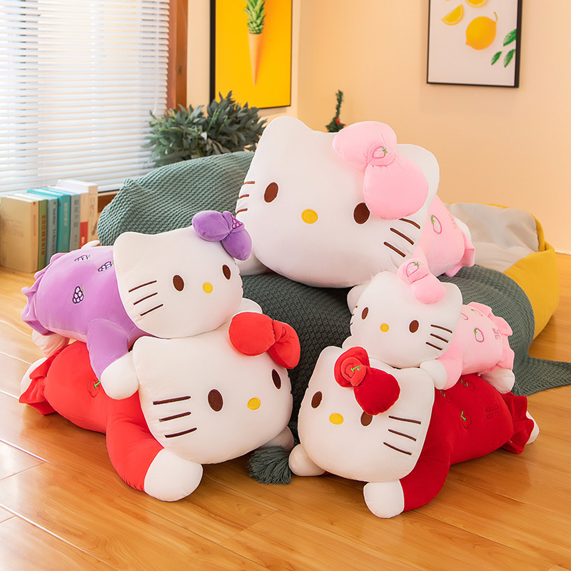 Wholesale Cartoon Cute Kt Cat Plush Toys Long Kitty Sofa Pillow Cushion Sleeping Doll Birthday Gift For Girlfriend