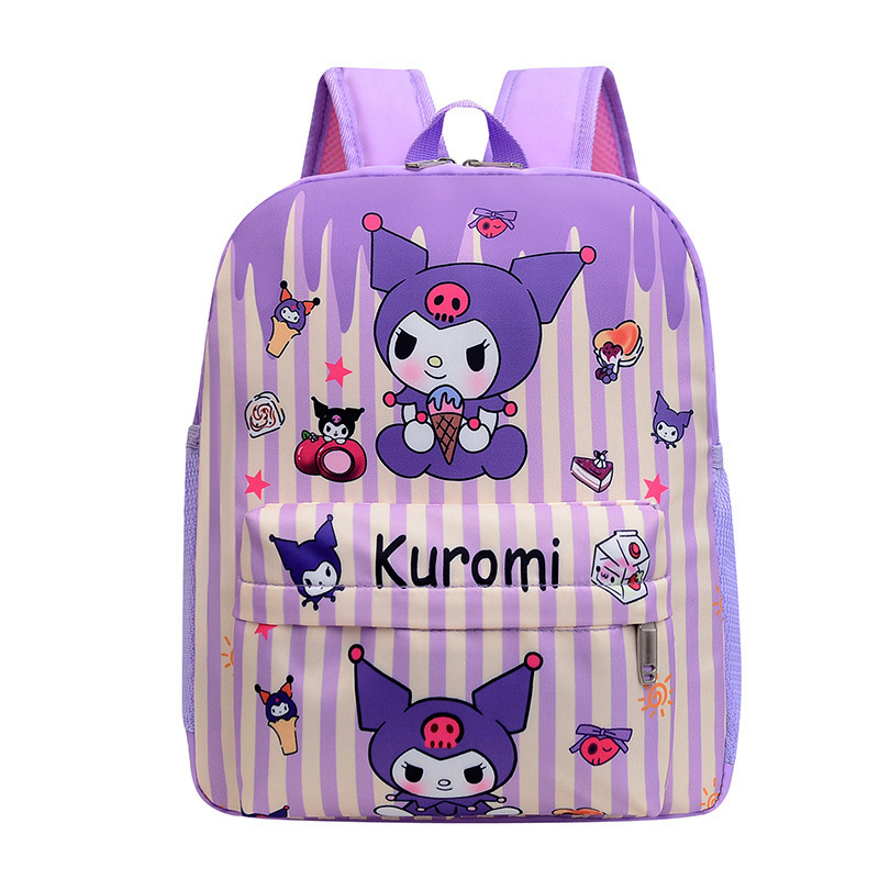 New Cute Kindergarten Schoolbag Sanrioes Primary School Kids 3-8 Years Old Kuromi Melody Cinnamoroll Dog Canvas Cartoon Backpack