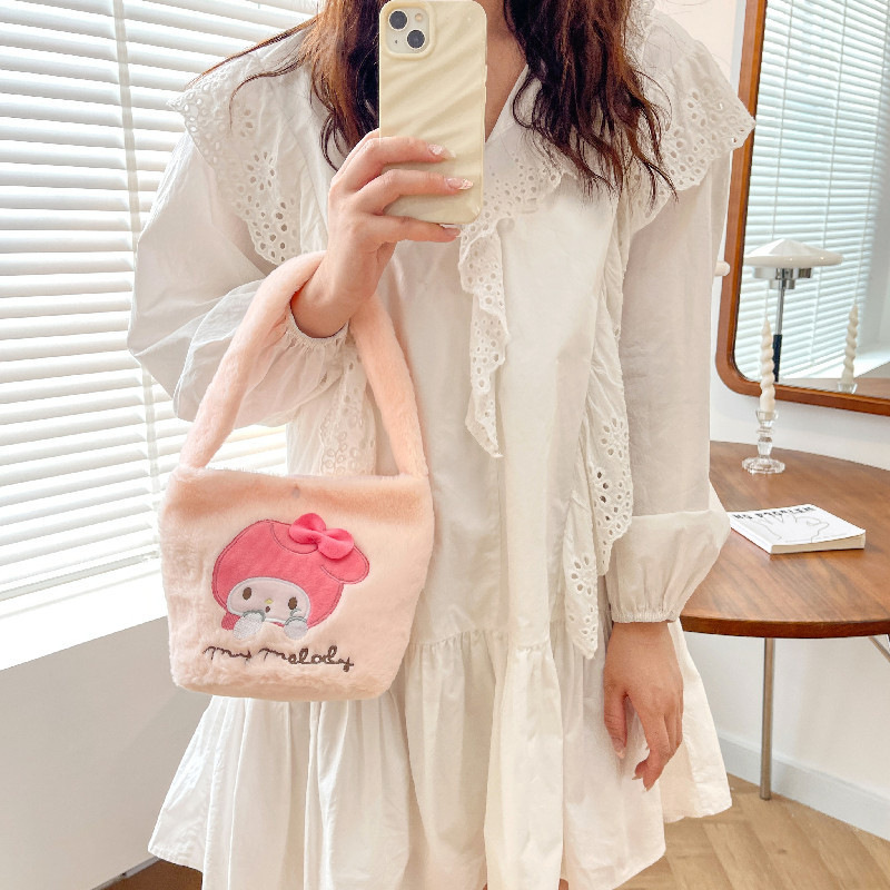 Plush Toy Bag For Women Creative New Cute Pacha Dog Handbag Yugui Dog Kuromi Mobile Phone Coin Purse