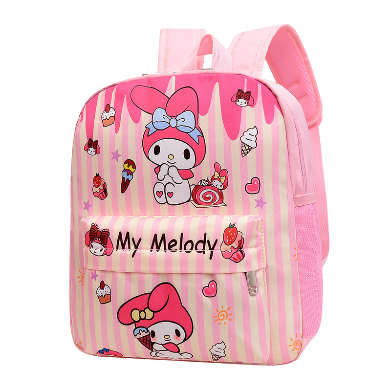 New Cute Kindergarten Schoolbag Sanrioes Primary School Kids 3-8 Years Old Kuromi Melody Cinnamoroll Dog Canvas Cartoon Backpack