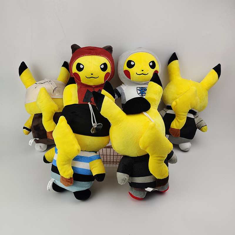 Cartoon Anime Pokemoned Transformed Into Pikachu Doll Pokemoned Children's Car Doll Plush Toy Birthday Gift